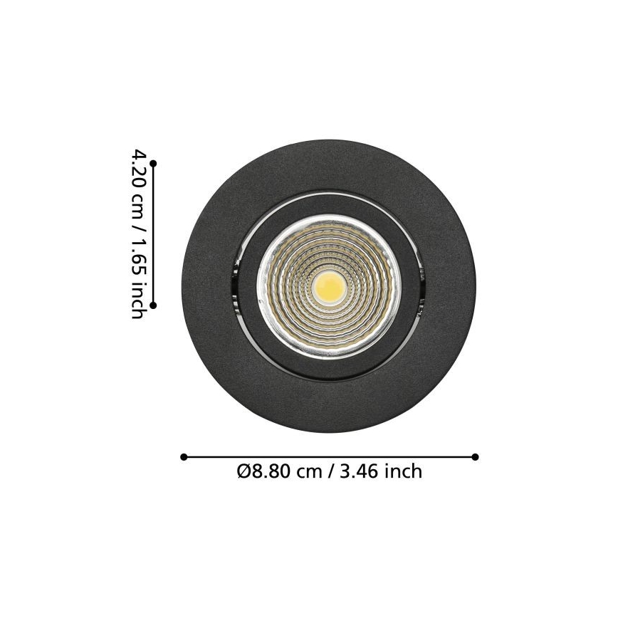 Eglo - Lampada da incasso LED dimmerabile/6W/230V nero