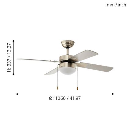 Eglo - Ventilatore da soffitto 1xE14/60W/230V