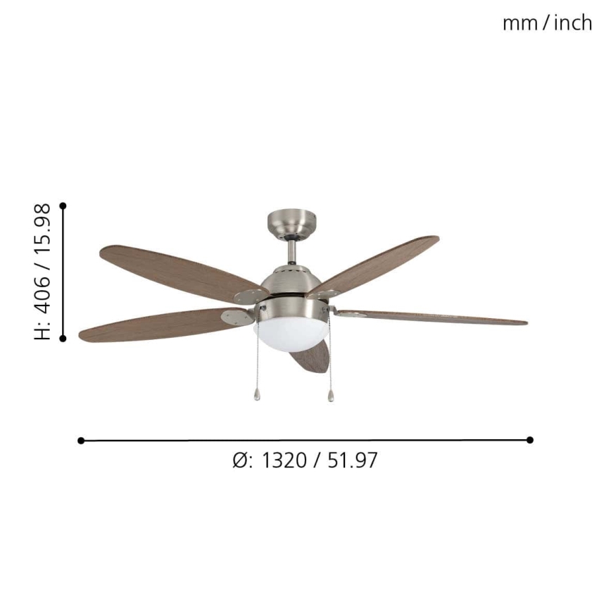 Eglo - Vetilatore da soffitto 1xE14/60W/230V