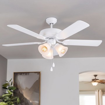 Eglo 35076 - Ventilatore da soffitto LAS PALMAS 3xE27/40W/230V bianco