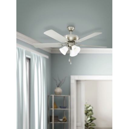 Eglo 35077 - Ventilatore da soffitto LAS PALMAS 3xE27/40W/230V cromo opaco/grigio