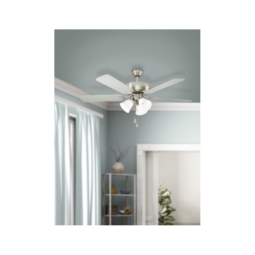 Eglo 35077 - Ventilatore da soffitto LAS PALMAS 3xE27/40W/230V cromo opaco/grigio