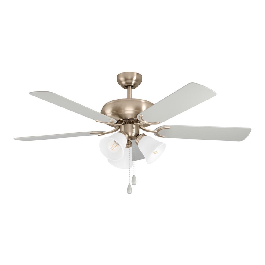 Eglo 35077 - Ventilatore da soffitto LAS PALMAS 3xE27/40W/230V cromo opaco/grigio