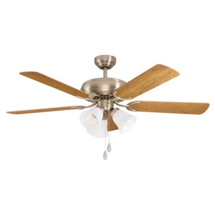 Eglo 35077 - Ventilatore da soffitto LAS PALMAS 3xE27/40W/230V cromo opaco/marrone