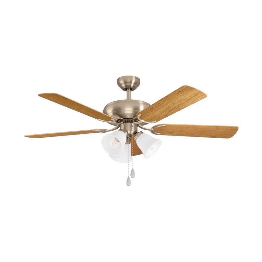Eglo 35077 - Ventilatore da soffitto LAS PALMAS 3xE27/40W/230V cromo opaco/marrone