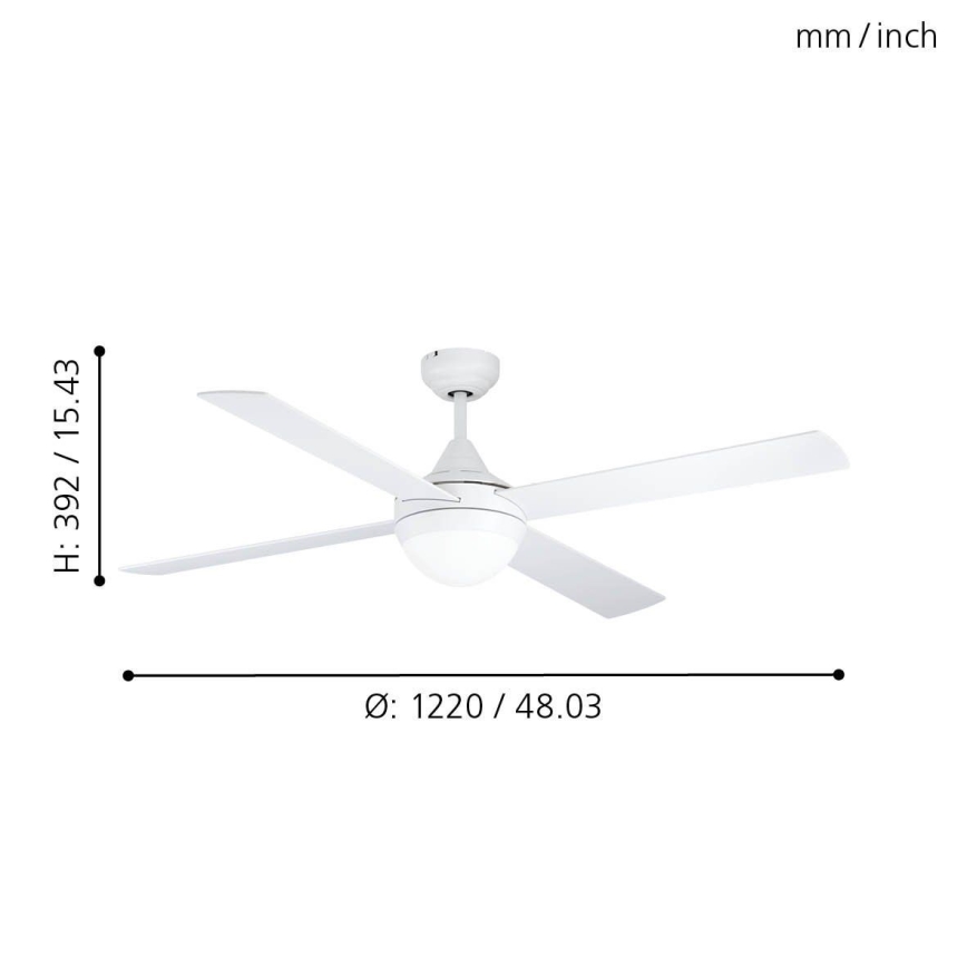 Eglo - Ventilatore da soffitto 2xE27/7W/230V + TC