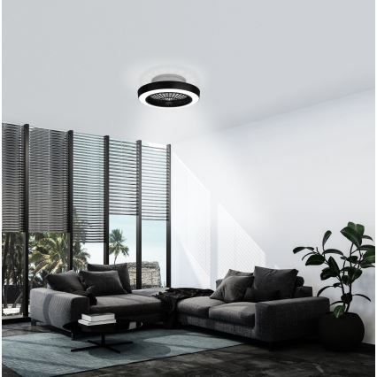 Eglo - LED Dimmerabile ceiling fan LED/37,8W/230V nero + telecomando