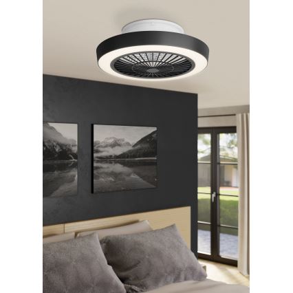 Eglo - LED Dimmerabile ceiling fan LED/37,8W/230V nero + telecomando