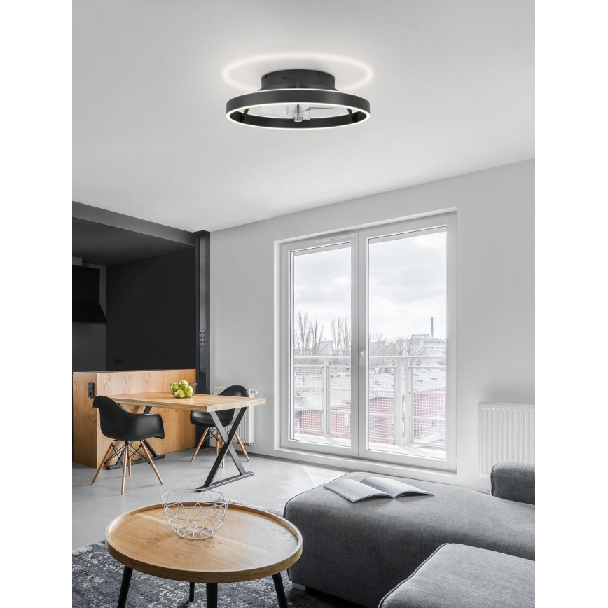 Eglo - LED Dimmerabile ceiling fan LED/35,6W/230V nero + telecomando