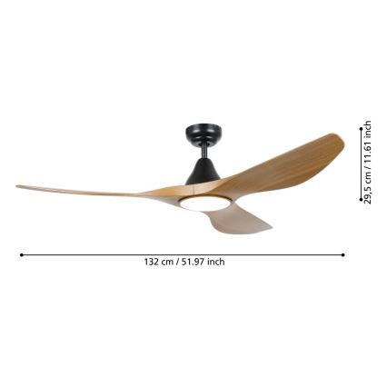 Eglo - Ventilatore da soffitto LED/19W/230V 3000/4000/5000K Ø 132 cm marrone + telecomando