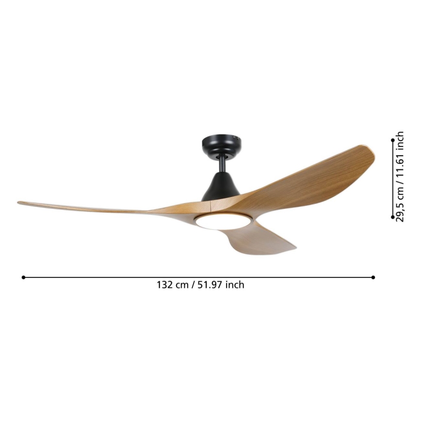 Eglo - Ventilatore da soffitto LED/19W/230V 3000/4000/5000K Ø 132 cm marrone + telecomando