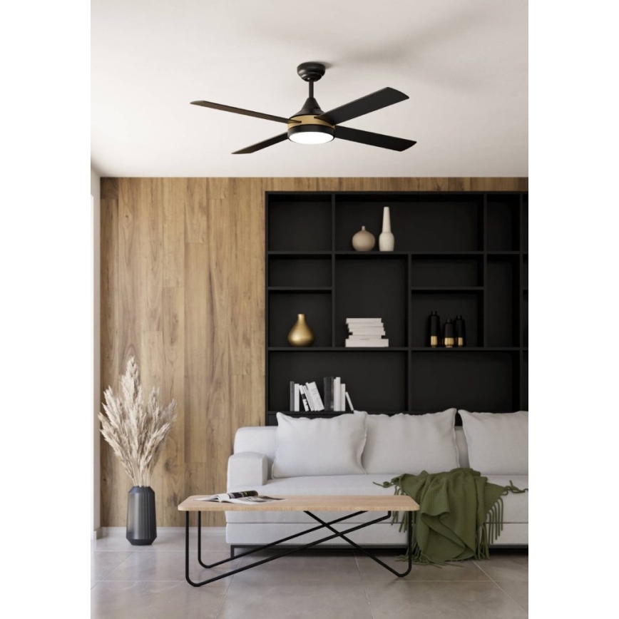 Eglo - Ventilatore da soffitto LED/19W/230V 3000/4000/5000K diam. 122 cm nero + telecomando