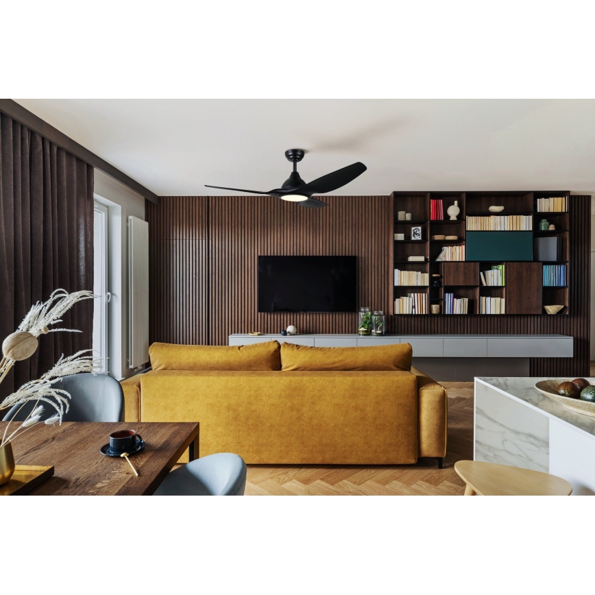 Eglo - LED Dimmerabile ceiling fan LED/16W/230V nero + telecomando