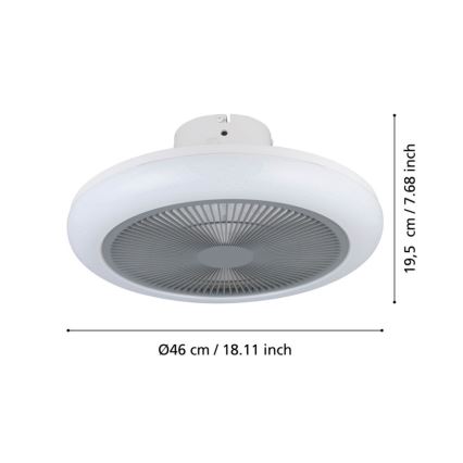 Eglo - LED Dimmerabile ceiling fan LED/25,5W/230V grigio + telecomando