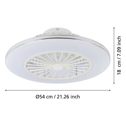 Eglo - Ventilatore da soffitto LED dimmerabile 3xLED/12,6W/230V 2700-6500K Ø 55 cm bianco + telecomando