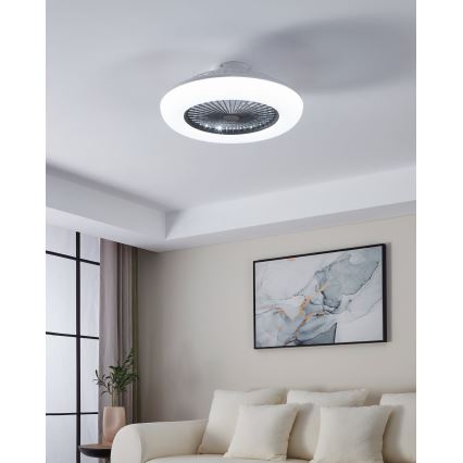 Eglo - Ventilatore da soffitto dimmerabile a LED 3xLED/12,6W/230V 2700-6500K diametro 55 cm grigio + telecomando