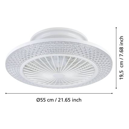 Eglo - Ventilatore da soffitto LED dimmerabile 3xLED/12,6W/230V 2700-6500K Ø 55 cm bianco + telecomando