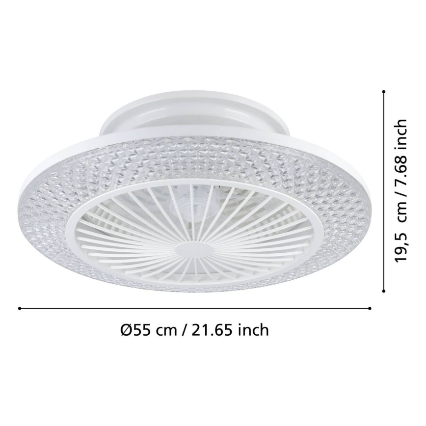 Eglo - Ventilatore da soffitto LED dimmerabile 3xLED/12,6W/230V 2700-6500K Ø 55 cm bianco + telecomando