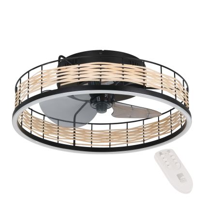 Eglo - Ventilatore da soffitto dimmerabile a LED LED/28W/230V nero/beige 2700-6500K + telecomando