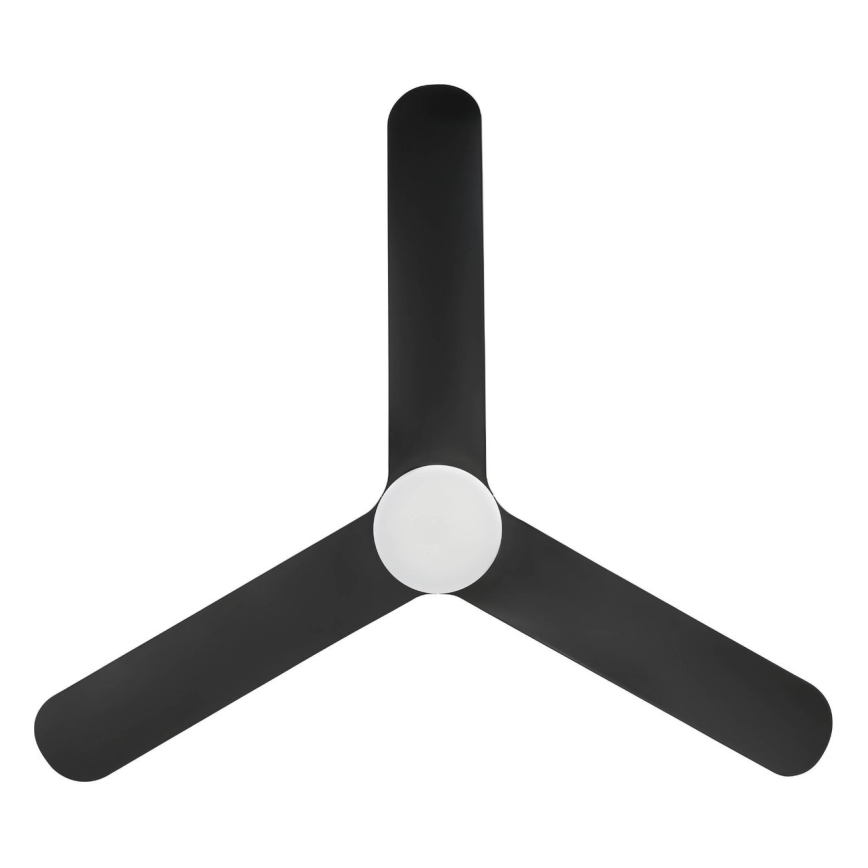 Eglo - Ventilatore da soffitto LED dimmerabile, 17W, 230V, 3000/4000/5000K, Ø132 cm, nero, con telecomando