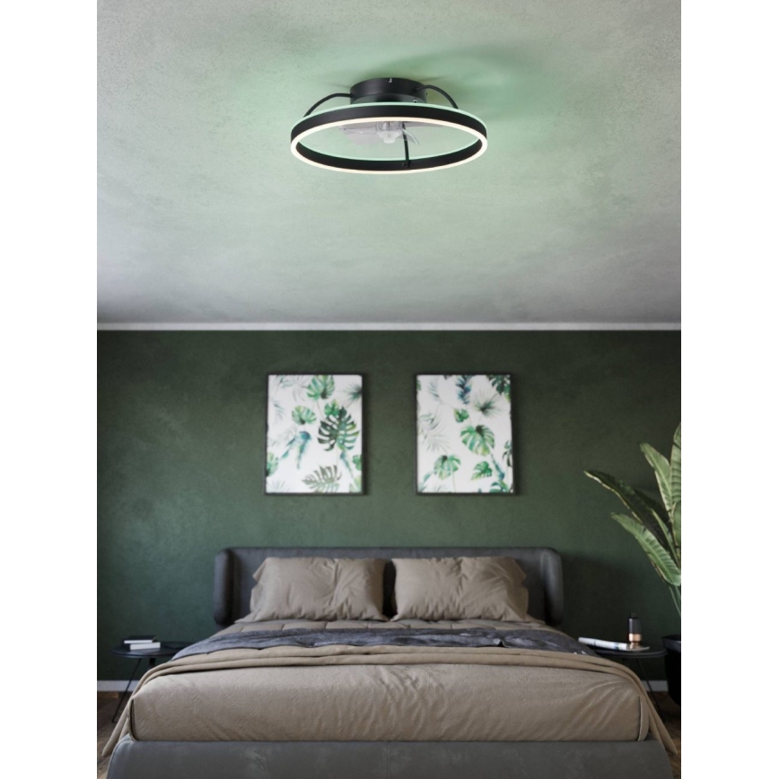 Eglo - Ventilatore da soffitto LED RGBW dimmerabile LED/36W/230V 3000-6500K nero + telecomando