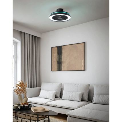 Eglo - Ventilatore da soffitto LED RGBW dimmerabile 3xLED/8,5W/230V+LED/6W 2700-6500K Ø 48 cm nero + telecomando