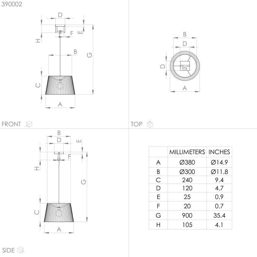 Eglo - Lampadario a sospensione con filo 1xE27/40W/230V nero