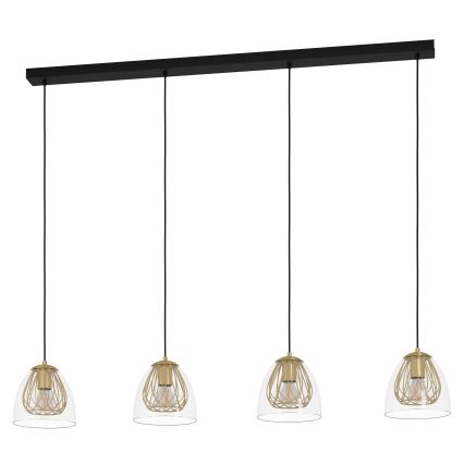 Eglo - Lampadario a sospensione con filo 4xE27/40W/230V oro