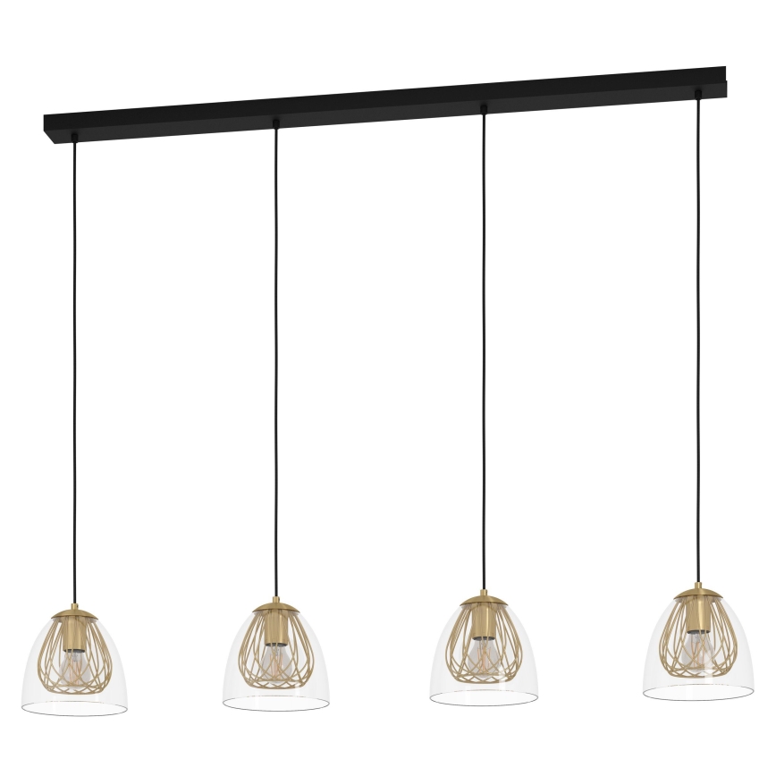 Eglo - Lampadario a sospensione con filo 4xE27/40W/230V oro