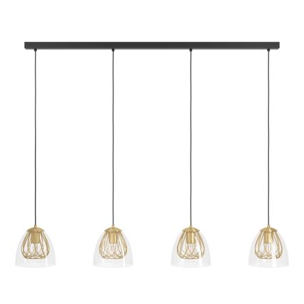 Eglo - Lampadario a sospensione con filo 4xE27/40W/230V oro