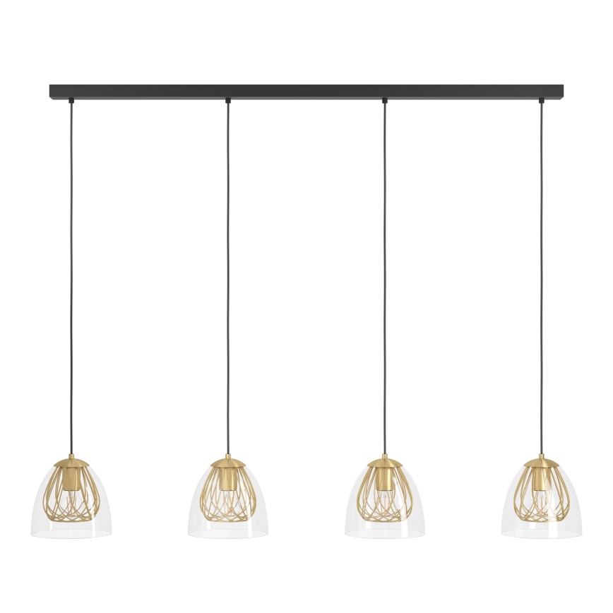 Eglo - Lampadario a sospensione con filo 4xE27/40W/230V oro