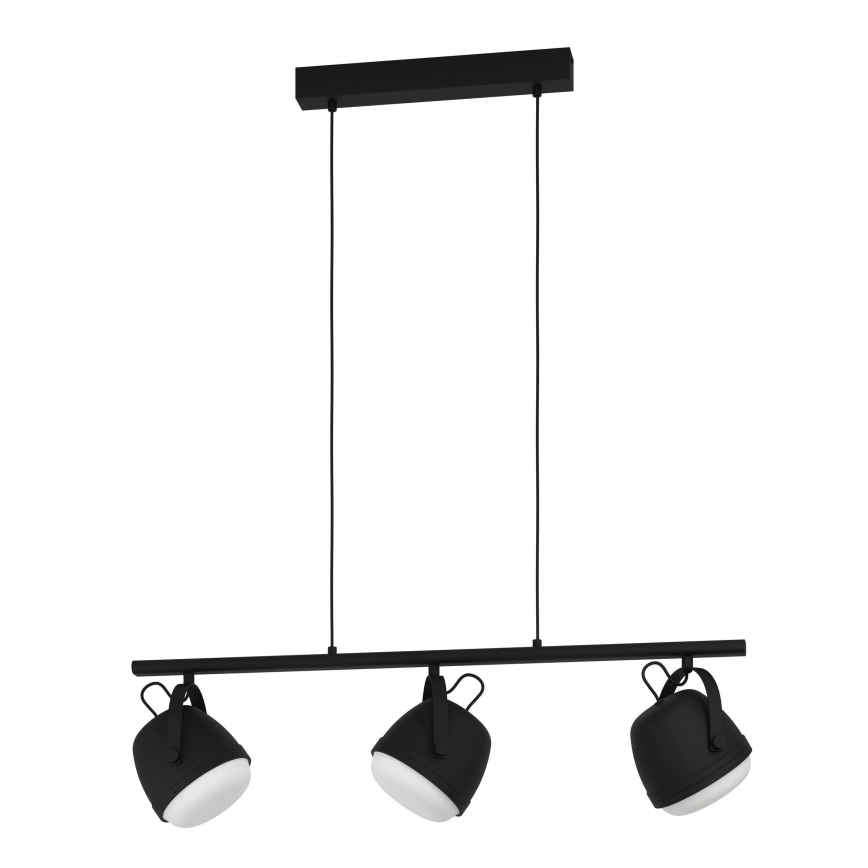 Eglo - Lampadario a sospensione con filo 3xE27/28W/230V nero