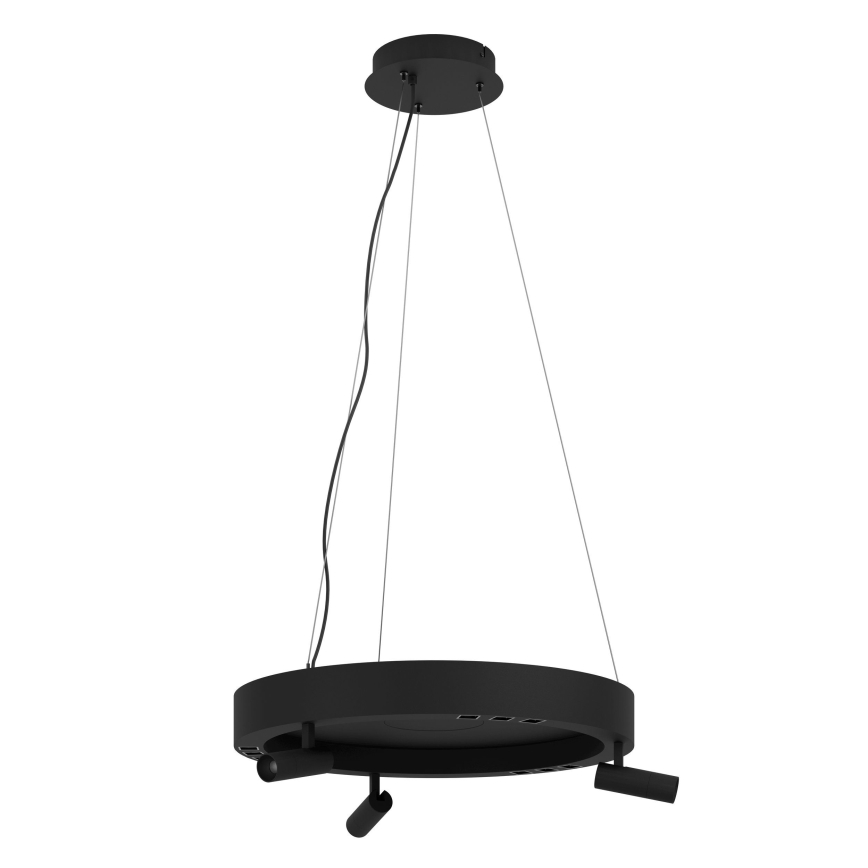 Eglo - Lampadario a sospensione con filo LED dimmerabile 3xLED/8W/230V + 3xLED/8,5W 3000K nero + telecomando