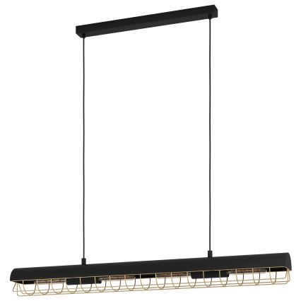 Eglo - Lampadario a sospensione con filo 4xE27/40W/230V nero/oro