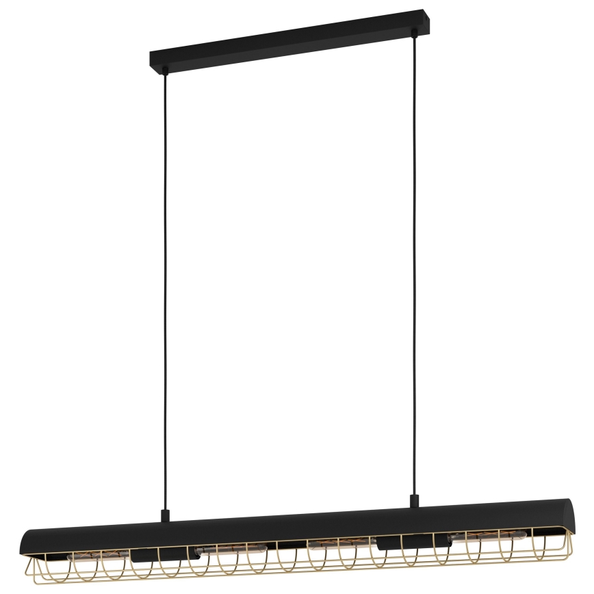 Eglo - Lampadario a sospensione con filo 4xE27/40W/230V nero/oro