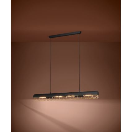 Eglo - Lampadario a sospensione con filo 4xE27/40W/230V nero/oro