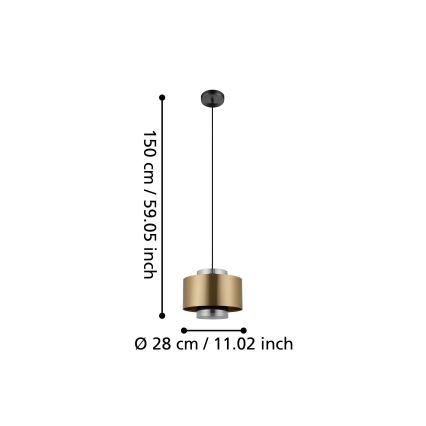 Eglo - Lampadario a sospensione con filo 1xE27/40W/230V oro