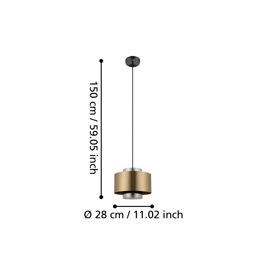 Eglo - Lampadario a sospensione con filo 1xE27/40W/230V oro