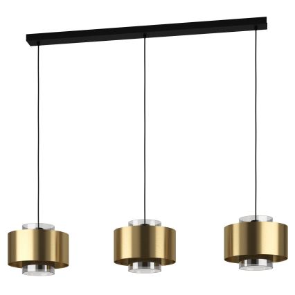 Eglo - Lampadario a sospensione con filo 3xE27/40W/230V oro