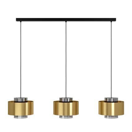 Eglo - Lampadario a sospensione con filo 3xE27/40W/230V oro