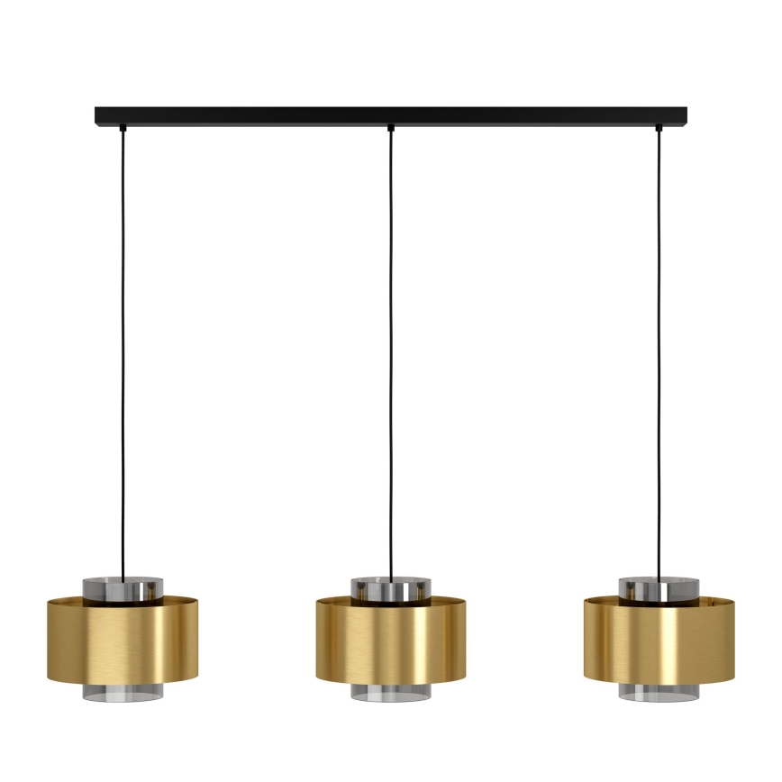Eglo - Lampadario a sospensione con filo 3xE27/40W/230V oro