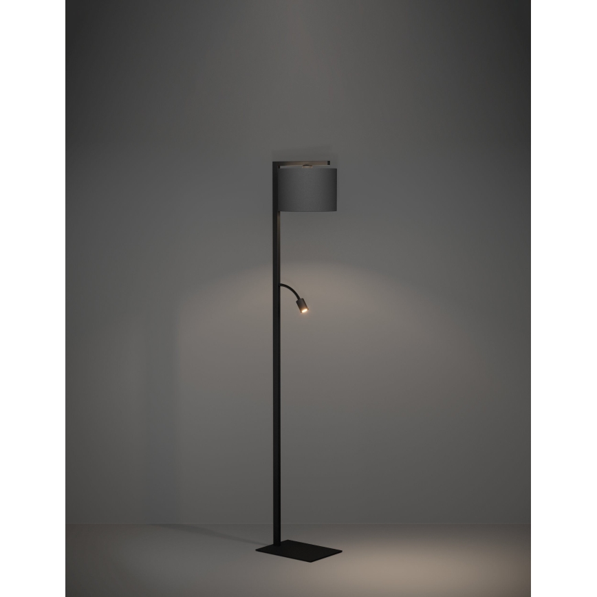 Eglo - Lampada LED da terra 1xE27/40W/230V + LED/3,8W 3000K nero