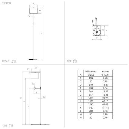 Eglo - Lampada LED da terra 1xE27/40W/230V + LED/3,8W 3000K nero