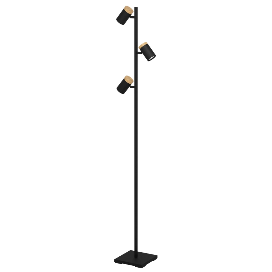 Eglo - Lampada LED da terra 3xGU10/4,5W/230V 3000K nero/marrone