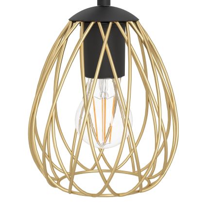 Eglo - Lampadario a sospensione con filo 6xE27/40W/230V nero/oro