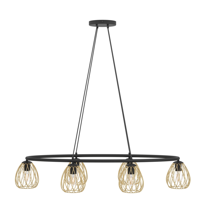 Eglo - Lampadario a sospensione con filo 6xE27/40W/230V nero/oro