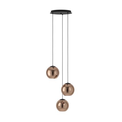 Eglo - Lampadario a sospensione con filo 3xE27/40W/230V rame