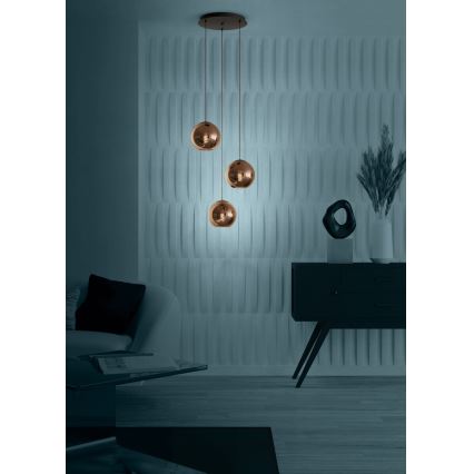 Eglo - Lampadario a sospensione con filo 3xE27/40W/230V rame