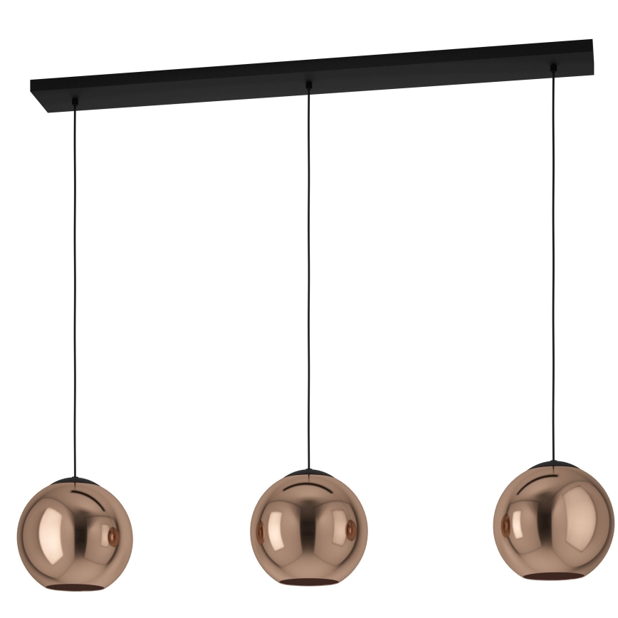 Eglo - Lampadario a sospensione con filo 3xE27/40W/230V rame