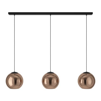 Eglo - Lampadario a sospensione con filo 3xE27/40W/230V rame